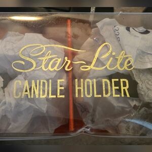 Vintage Star-Lite Acrylic Candle Holders Starburst Hong Kong Retro Tablescape